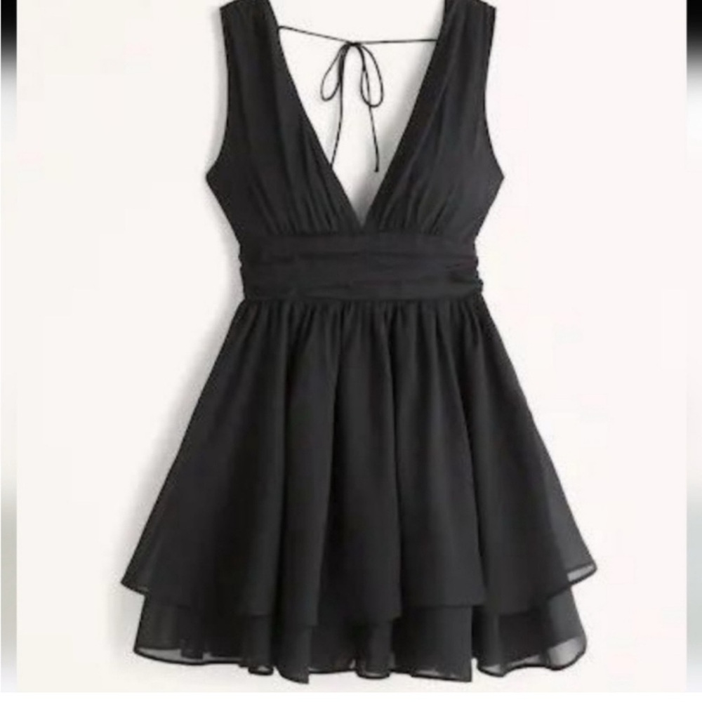 Abercrombie & Fitch Black V-Neck Mini Dress